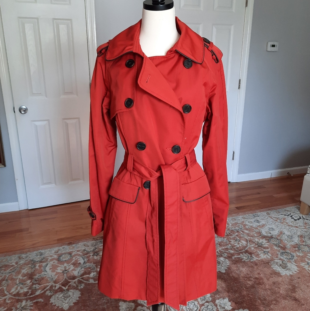 Jones New York red trench coat